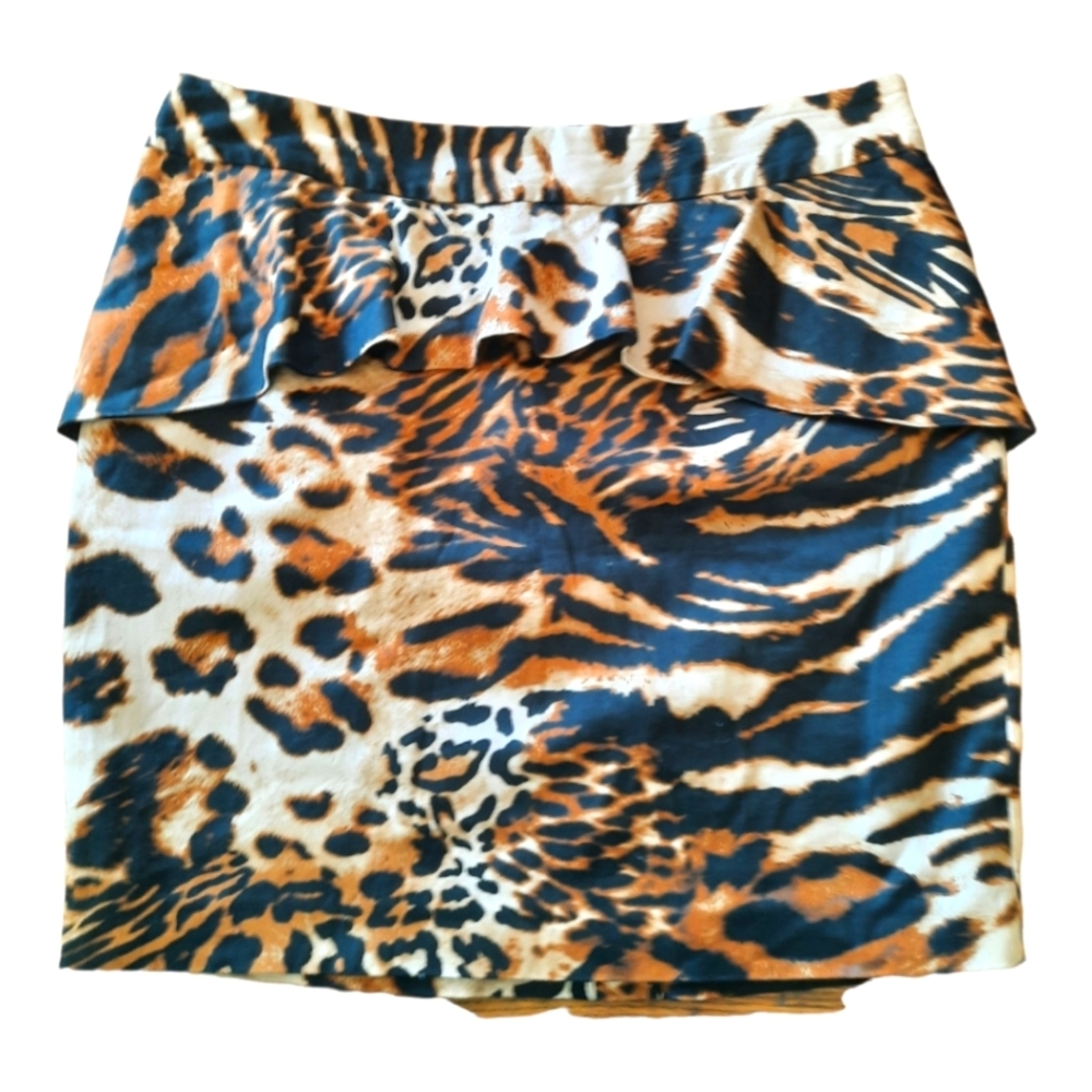 INC Leopard Print Mini Skirt Size 12